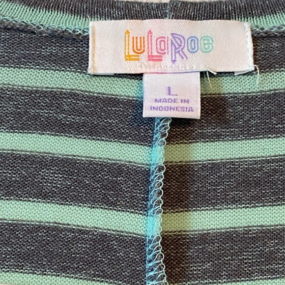 LuLaRoe Sarah Cardigan Duster Sweater Grey Stripe - Picture 7 of 16